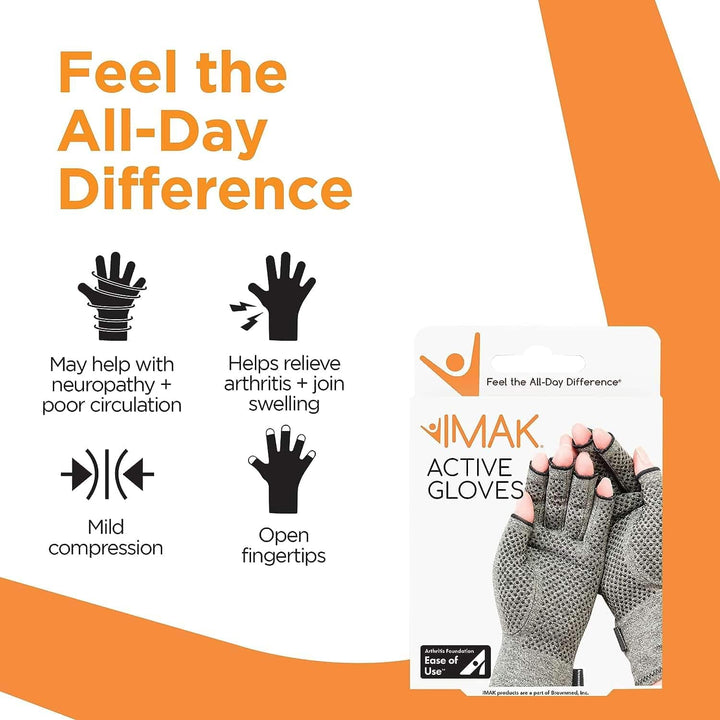 imak active compression gloves features 