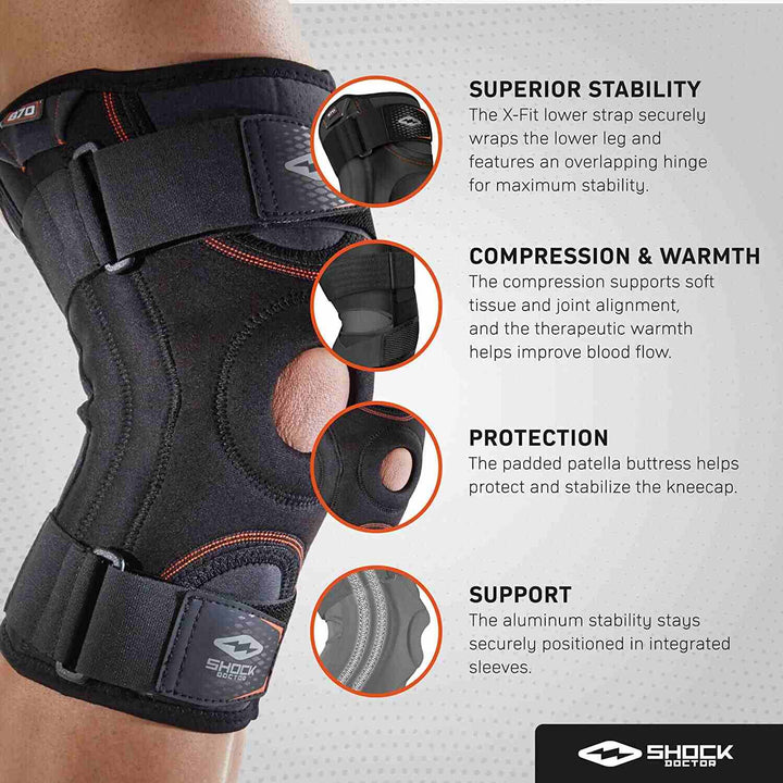 shock doctor knee stabilizer brace features