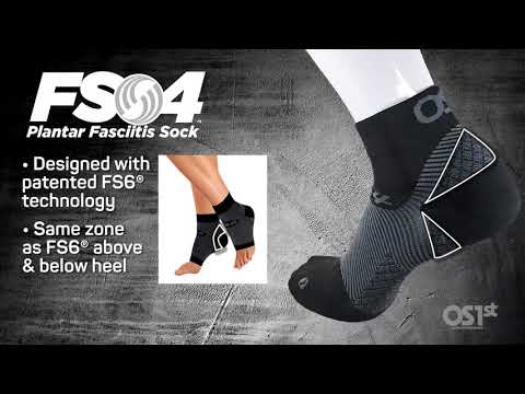 OS1st FS4 White Quarter-Crew Plantar Fasciitis Compression Socks (Pair)