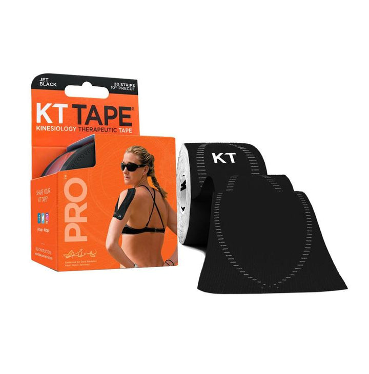 KT Tape Pro Precut Kinesiology Tape Waterproof Jet Black