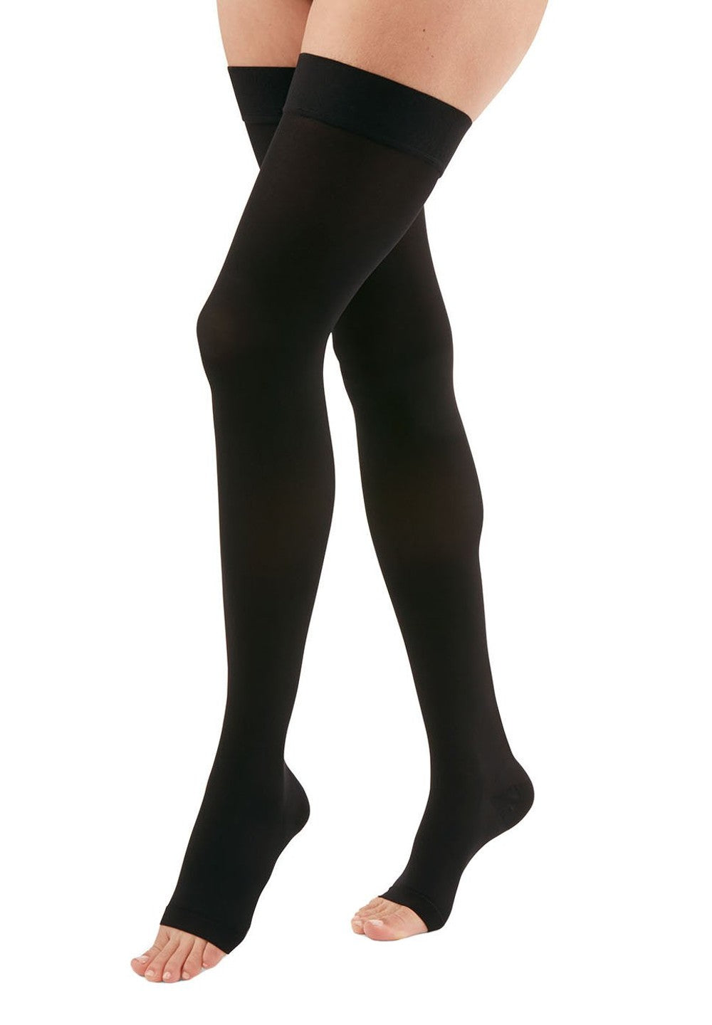 Medi Duomed Open-Toe Thigh High Black Compression Stockings – BodyHeal